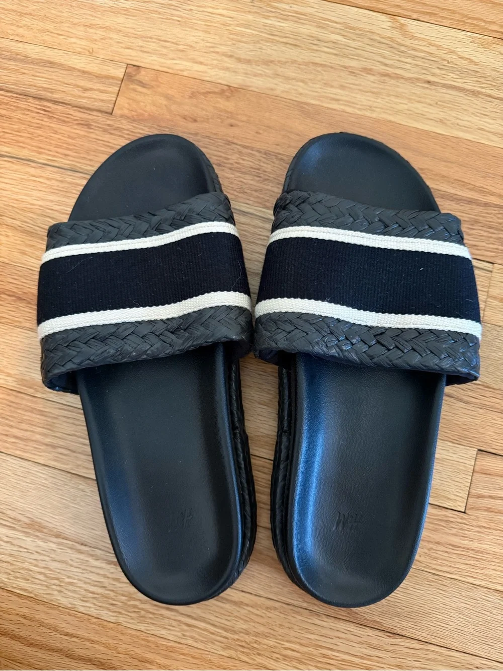H&M Black Striped Espadrille Sandal